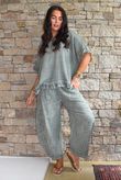 Frame Hopsack Frill Box Top Washed Khaki
